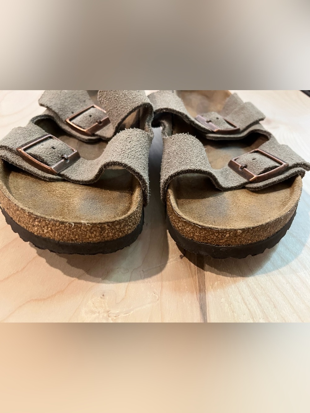 Birkenstock Arizona Taupe Suede Leather Sandals Size 41 US 10 - 10.5 Unisex - Picture 8 of 8